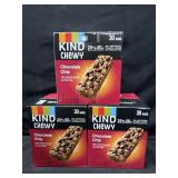 3- 30ct. Boxes of Kind Chewy Chocolate Chip