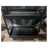 Black metal utility cart, 33ï¿½ x 16ï¿½ x 31ï¿½ high