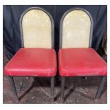 Pair of vintage metal and vinyl chairs, 37ï¿½ high