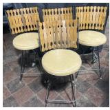 Set of four vintage swivel bar stools, 38ï¿½ high