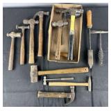 Group of hammers and lead working tools