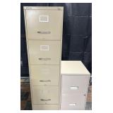 2 metal file cabinets, 4-drawer Globe-Wernicke