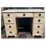 Vintage 7 drawer desk with brass pulls, 41ï¿½ x 21ï¿½