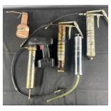 4 grease guns and oiler