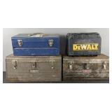 4 empty tool boxes