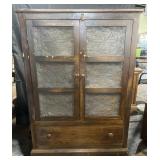 Antique pie safe with 2 pierced metal cabinet