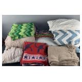 Group of comforters, blankets and more