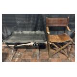 Vintage wood & leather directors chair,