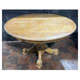 Oak dining table with claw feet, 48ï¿½ x 30ï¿½ high