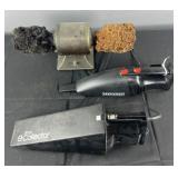 Vintage shoe polisher & 2 hand vacuums