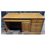 Oak desk with slide out writing surface & tray, 3