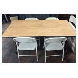 5ï¿½ folding table and 5 metal folding chairs