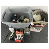 Heat gun, sealants, tape holders, tape, zip ties,