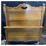 Twin oak headboard, footboard and rails, 24ï¿½-48ï¿½