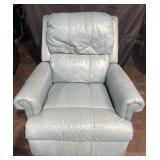 Blue rocker recliner with swivel base, 36ï¿½ x 38ï¿½