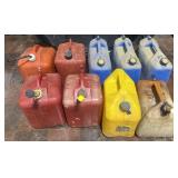 6 gas cans & 3 kerosene cans
