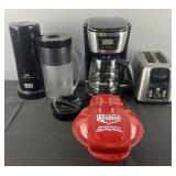 4 kitchen appliances: B&D coffee maker, toaster,