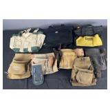 Group of tool belts and bags