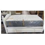 Twin trundle bed with 2 mattress & boxspring,