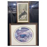2 framed prints, artist signed lithograph