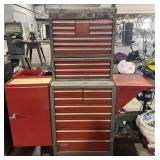 3 piece Craftsman tool box with side cabinet,
