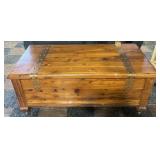 Cedar lined pine hope chest with copper banding