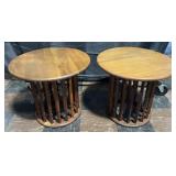 Pair of vintage round side tables, 18ï¿½ x 16ï¿½ high