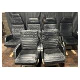 6 vintage Stanley Hardman aircraft seats, leather