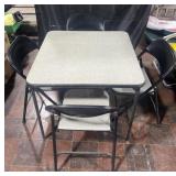 Samsonite card table with 4 matching folding