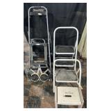 4 step stools & collapsible utility dolly