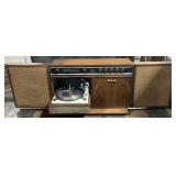 GE vintage walnut stereophonic record player