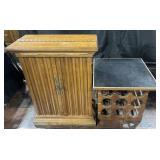 Vintage cabinet & wine rack table, 17ï¿½-29ï¿½ high,