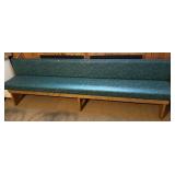 114' x 22' x 27.5' Wooden Bench w/ Green Cushion