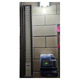 Amano Time clock w/ box of time cards and metal
