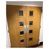 2- Windowed Wooden Double Doors with Hardware &