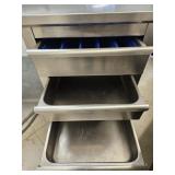 Stainless steel table w/ 3 drawers. 72x36x36