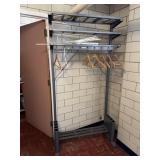 Tall Metal Wheeled Coat Rack, 79' x 38' x 16'