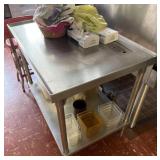 42' x 27' x 34' Stainless Steel Prep Table w/