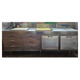 Stainless steel storage cabinet w/ work surface,