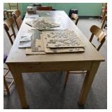90' x 36' x 30' Wooden Heavy Table, CONTENTS AND
