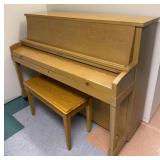 Baldwin Hamilton Upright Piano on Wheels w/ Bench