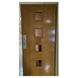 Door w/ amber tinted glass. All hardware