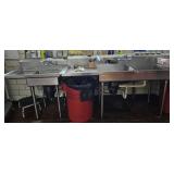 Stainless steel double bay sink w/ garbage