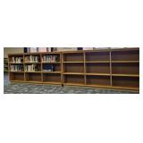 2 Wooden double sided book shelves. 91'L x 47.5'H