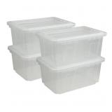 60 Quart Clear Storage Tote, 17.2' D x 25.7' W x