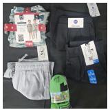 Boy's size 8 and 10/12 shorts, pajamas and socks.
