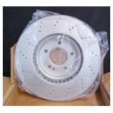 Drilled  Slotted Brake Rotor Disc Silver