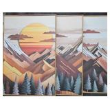 Multi-color Mountain Landscape Wall Art 3ct