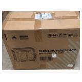 Beige Electric Fireplace Realistic Flame S230B