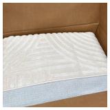 Textured Cream  Blue Area Rug